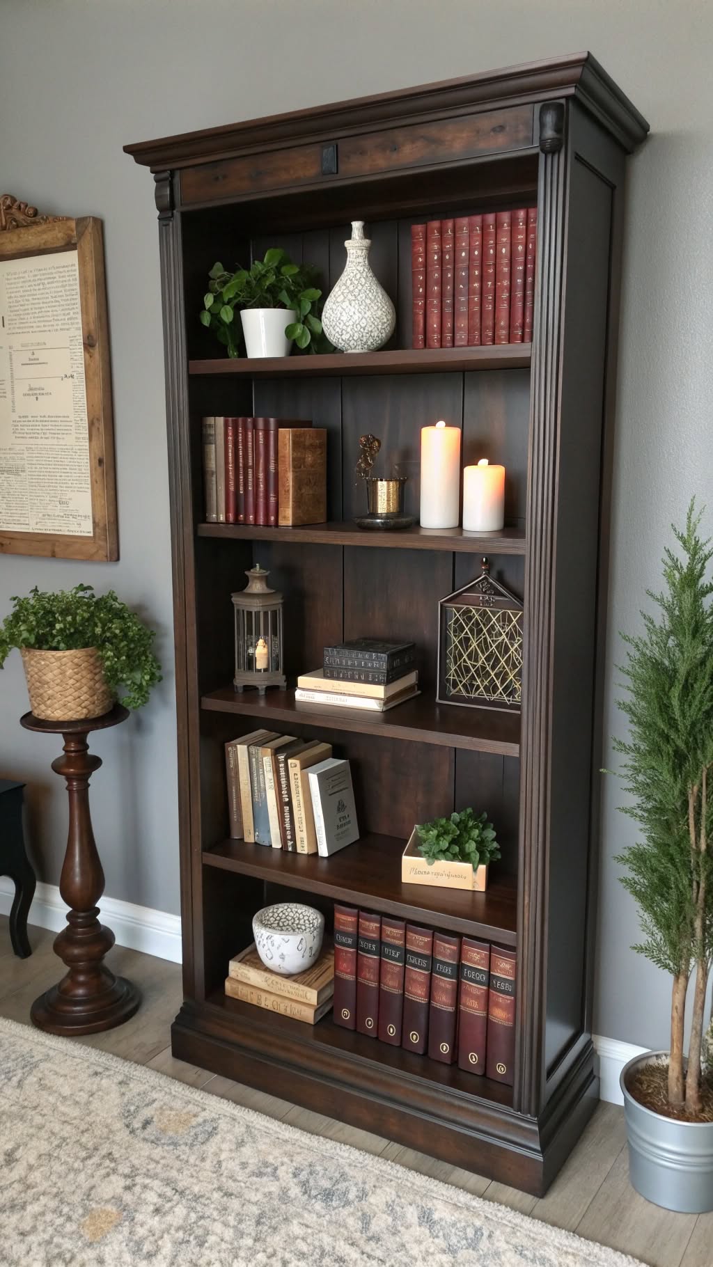 9. Dark Wooden Bookcases