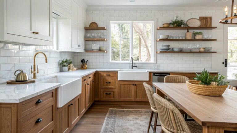 19 Two Tone Kitchen Cabinets Wood And White Designs For Modern Farmhouse Kitchens