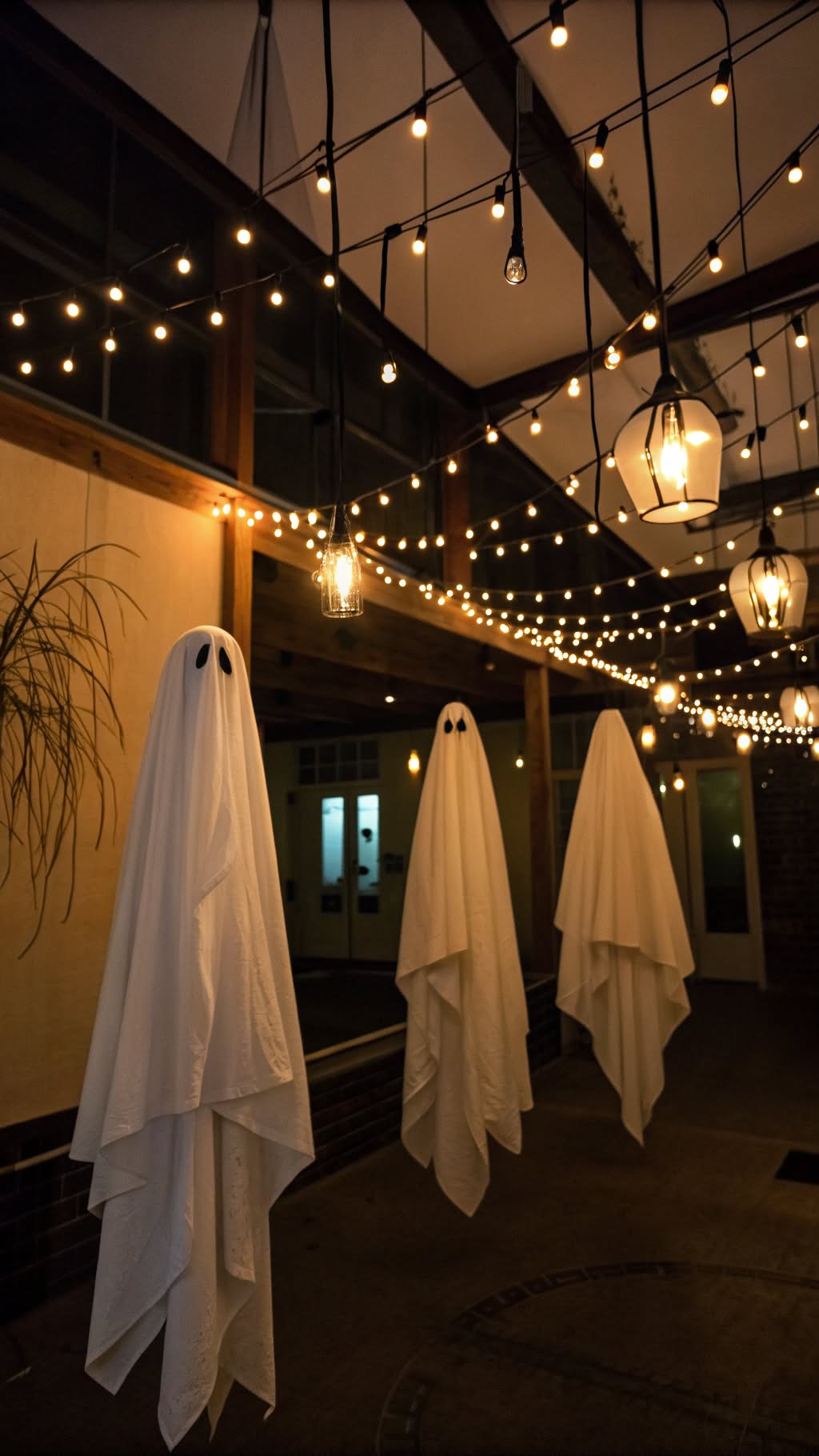10. Floating Ghosts with String Lights