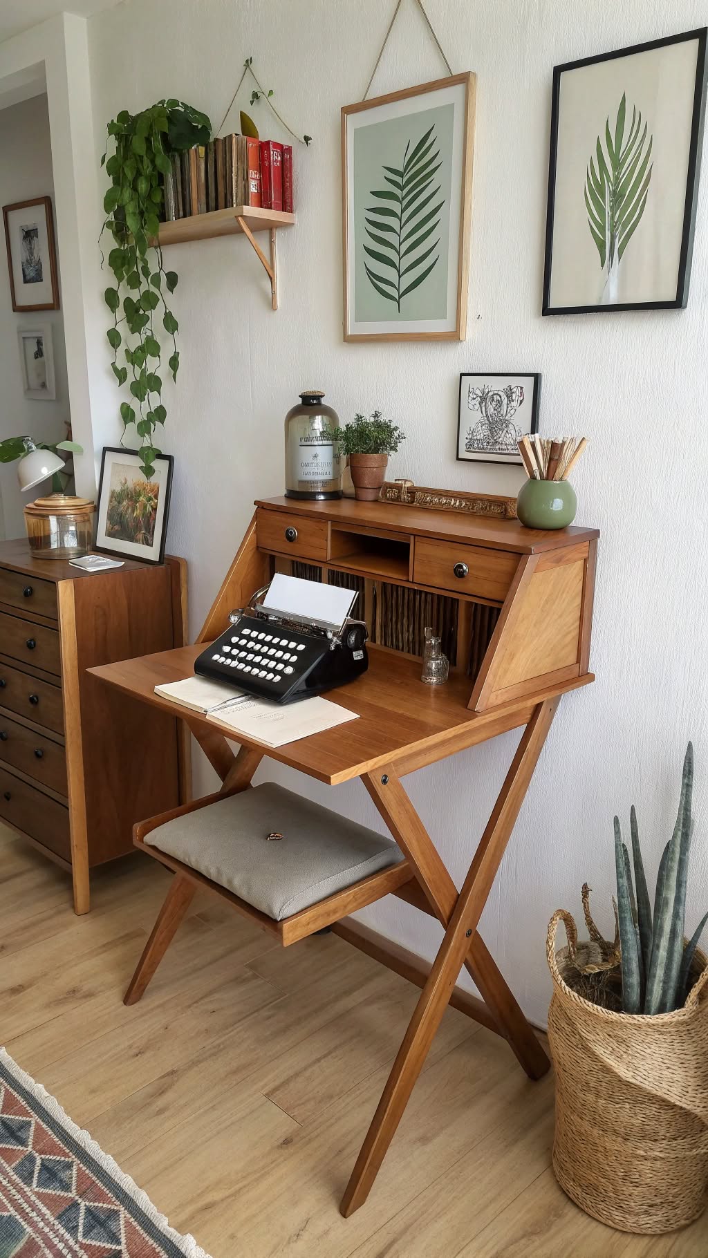 11. Opt for a Retro Folding Desk