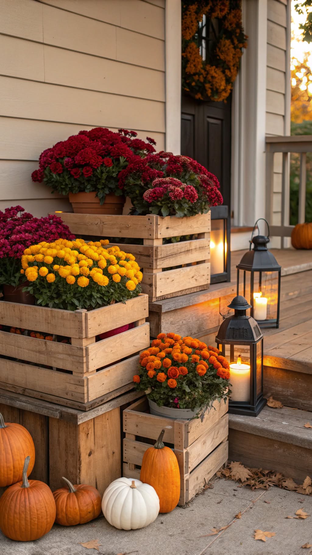 11. Rustic Wooden Crates as Planters