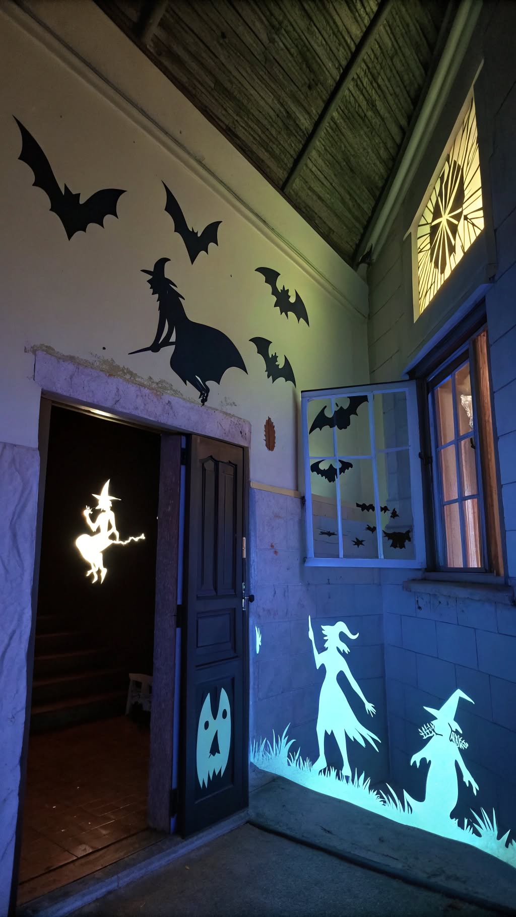 12. Glow-in-the-Dark Haunted Silhouettes