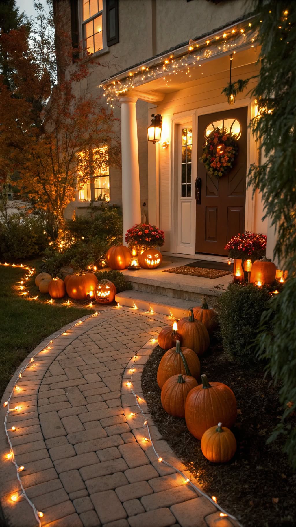 12. Glowing Pumpkin Pathway