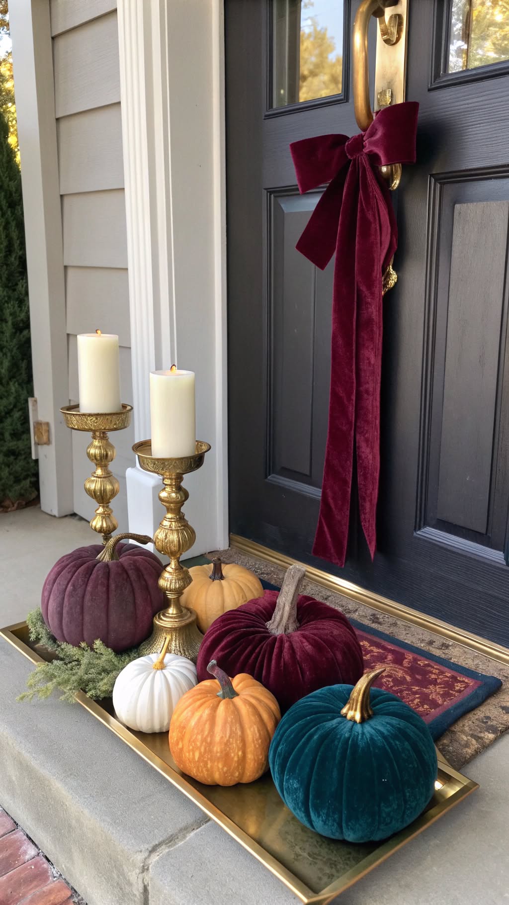 13. Glamorous Velvet Pumpkins