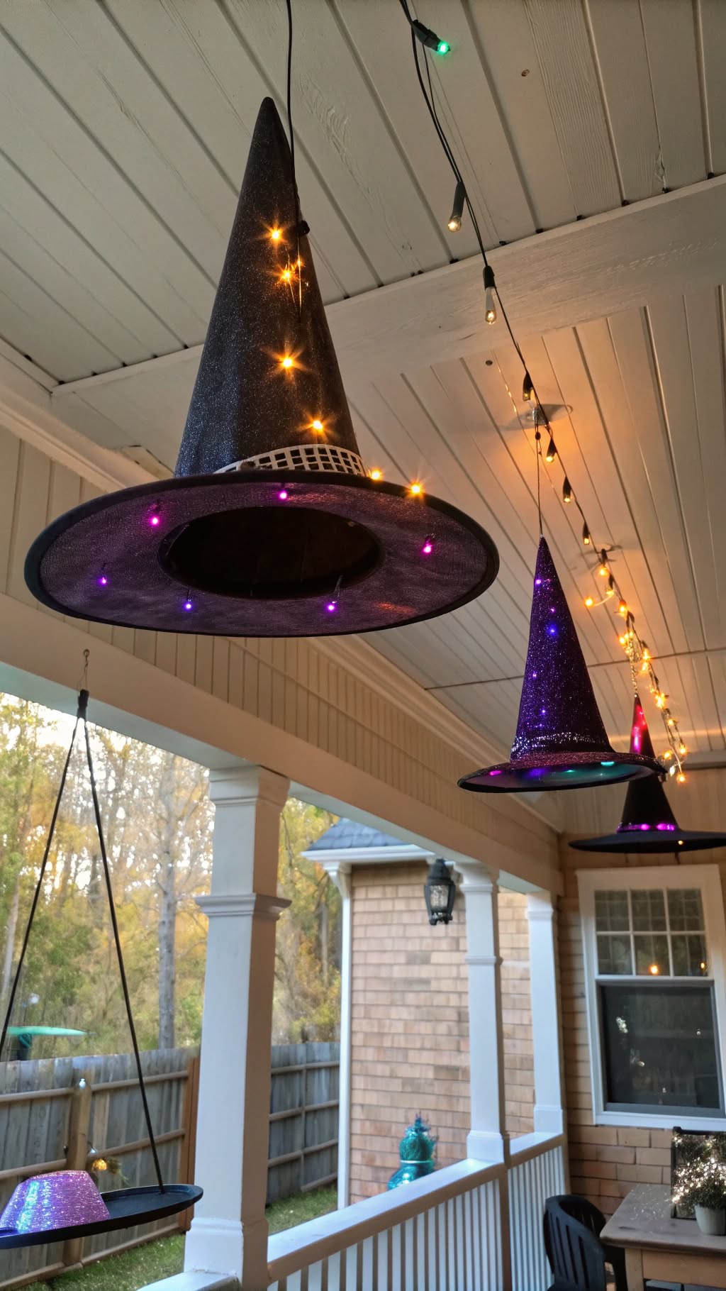 15. Floating Witch Hat Display
