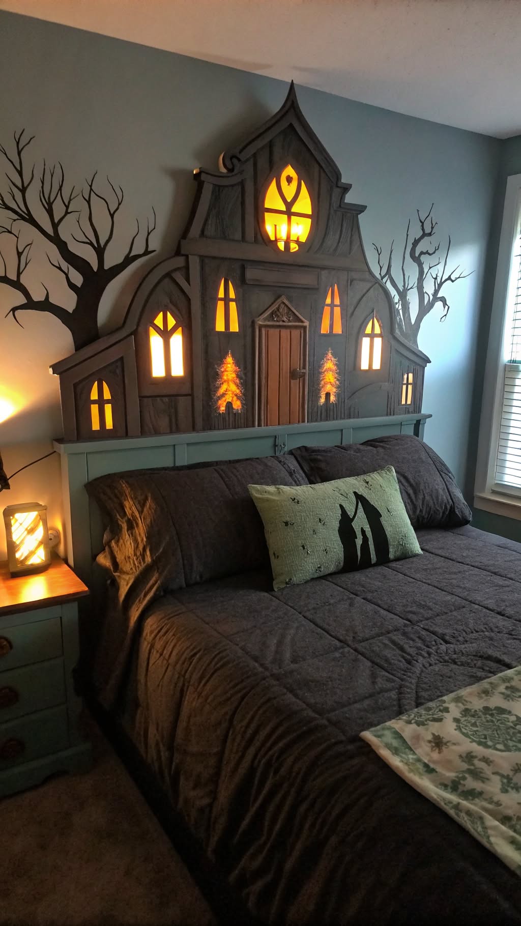 16. Haunted House Headboard