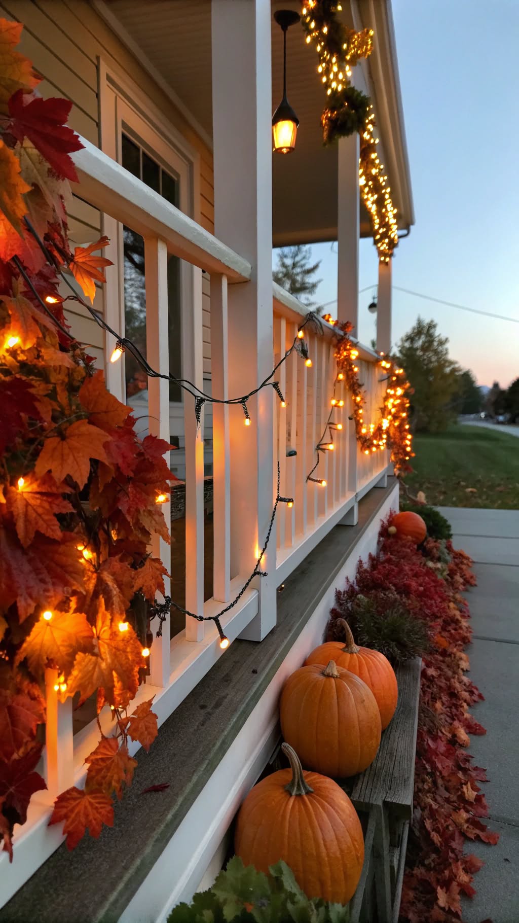 17. String Lights with Fall Accents