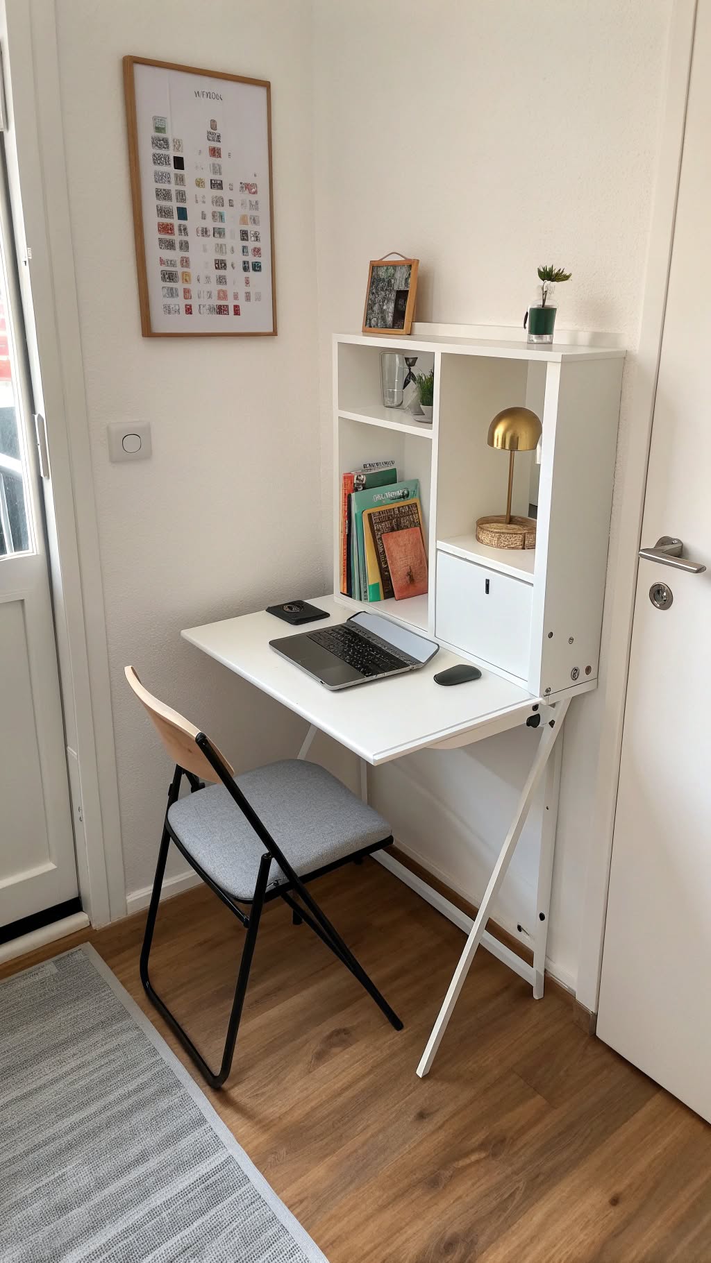 19. Use a Foldable Wall Desk for Ultimate Flexibility