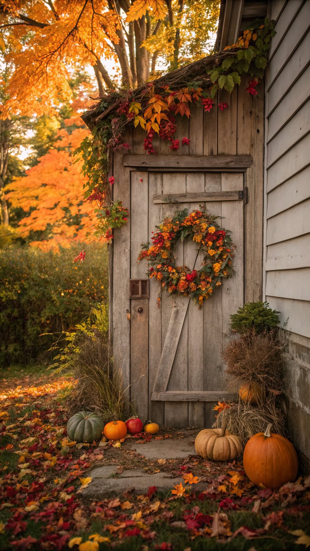 1. Rustic Pumpkin Wreath