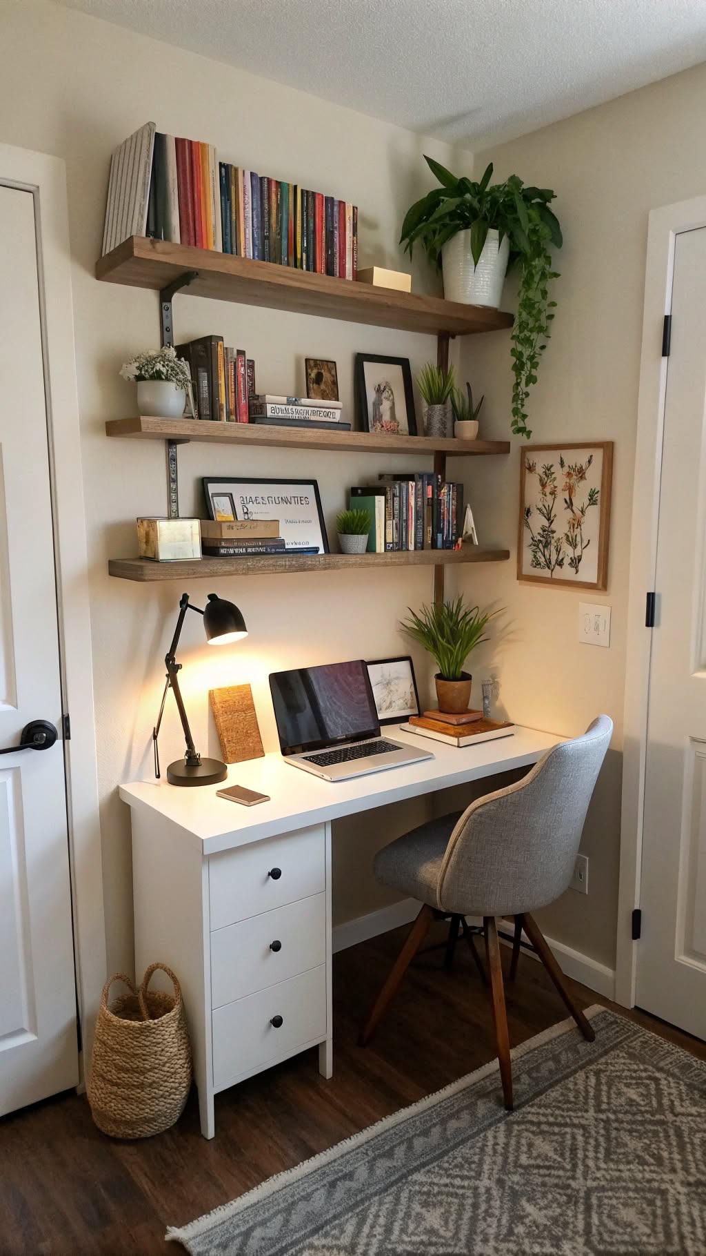 2. Floating Shelves for Vertical Storage