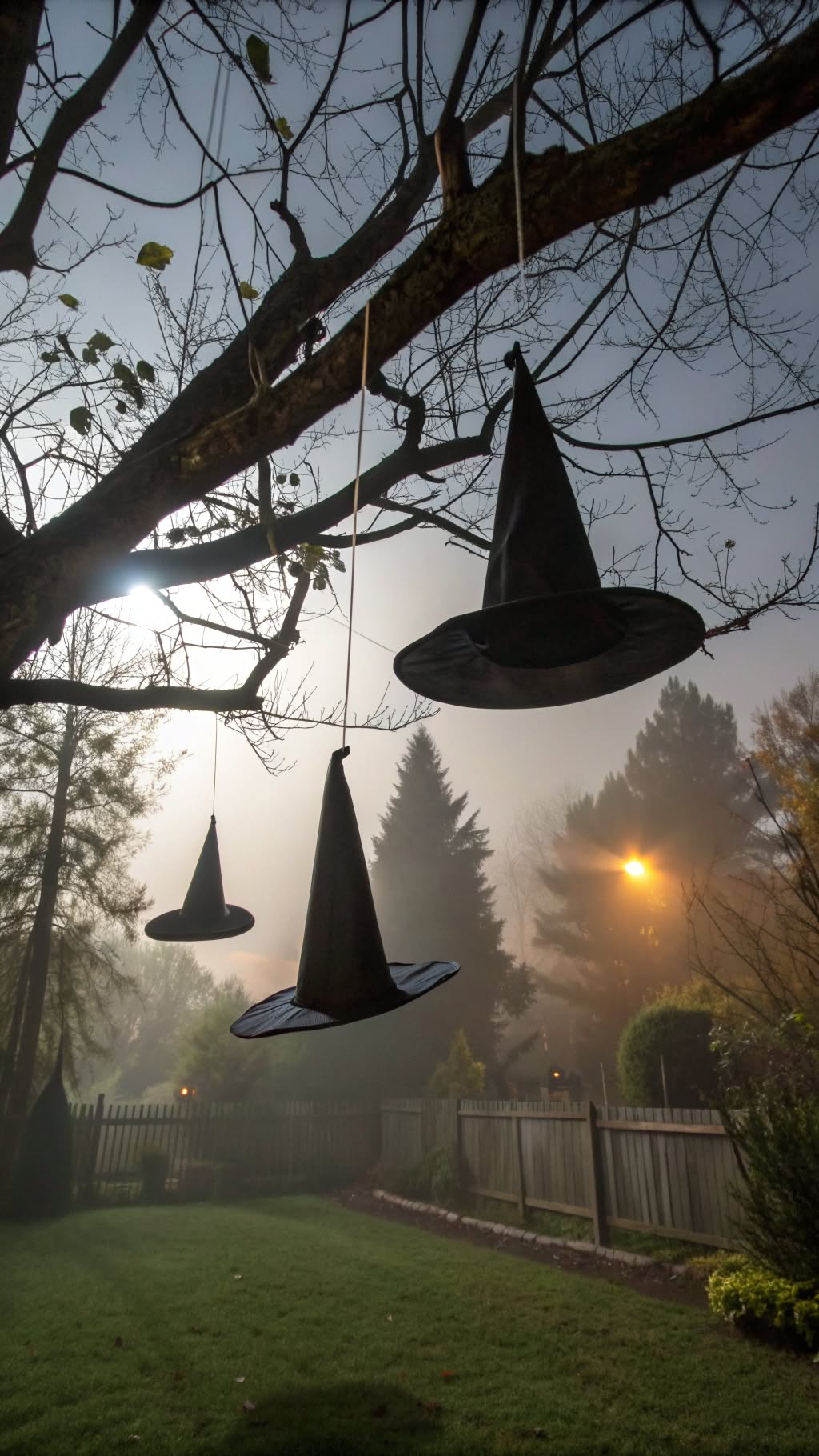 2. Floating Witch Hats in the Trees