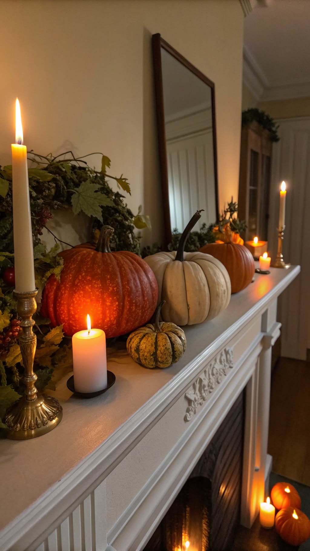 2. Pumpkin and Candle Display