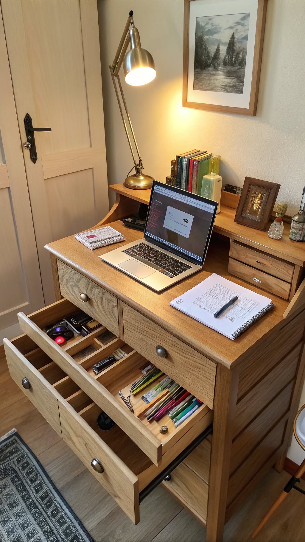 3. Compact Desks with Built-In Storage