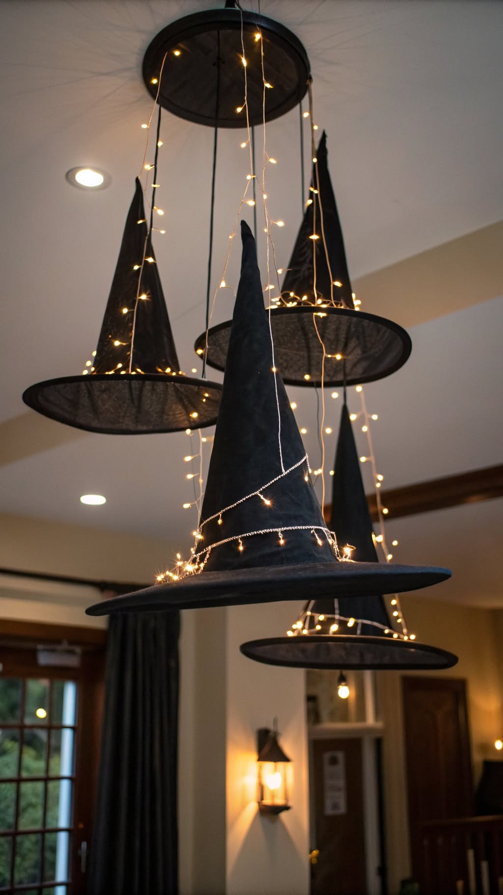 3. Floating Witch Hat Chandelier