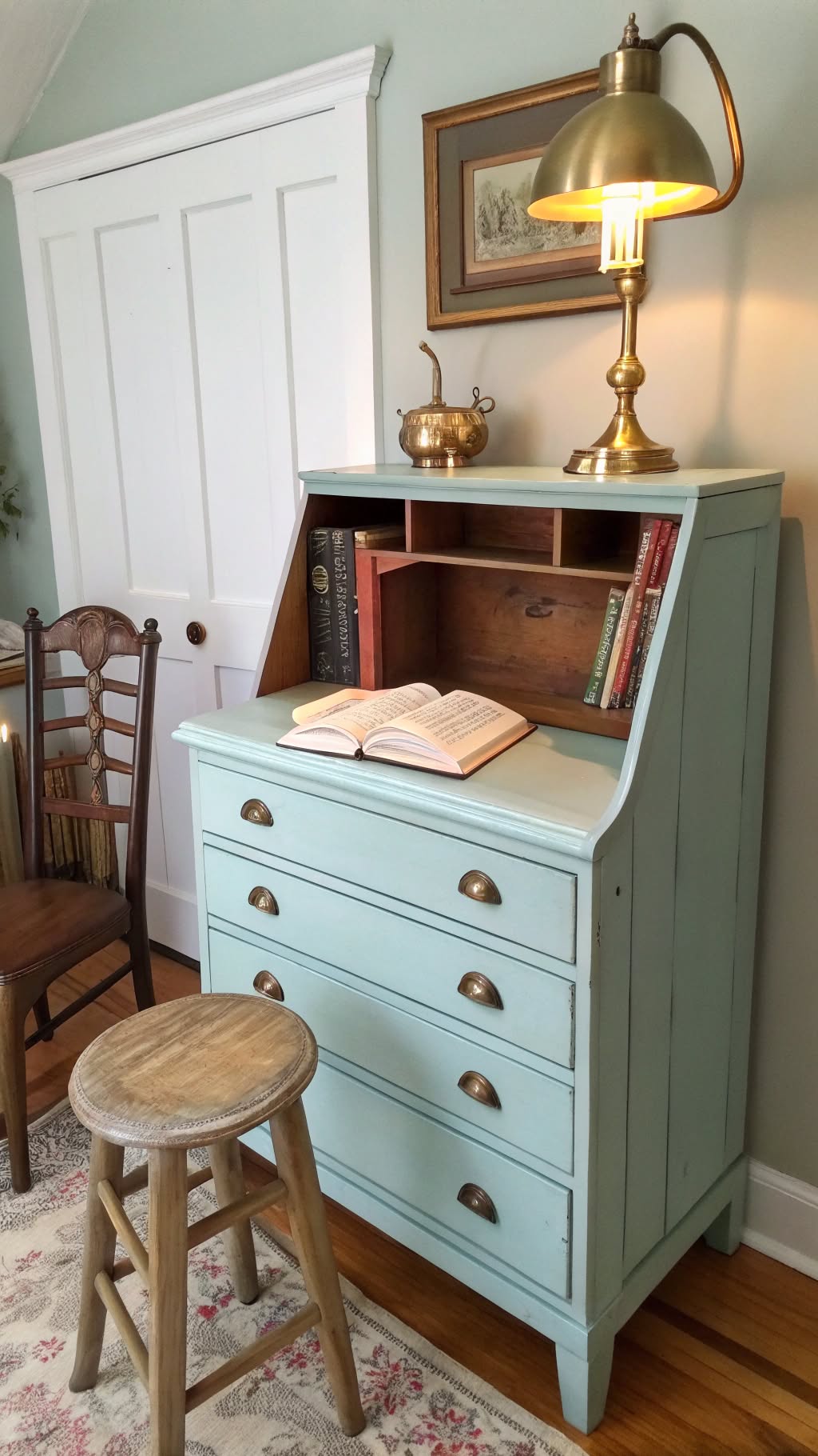3. Repurposed Vintage Dresser as a Desk