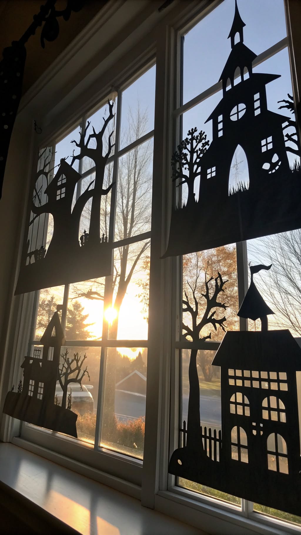 4. Haunted House Silhouette Window Art