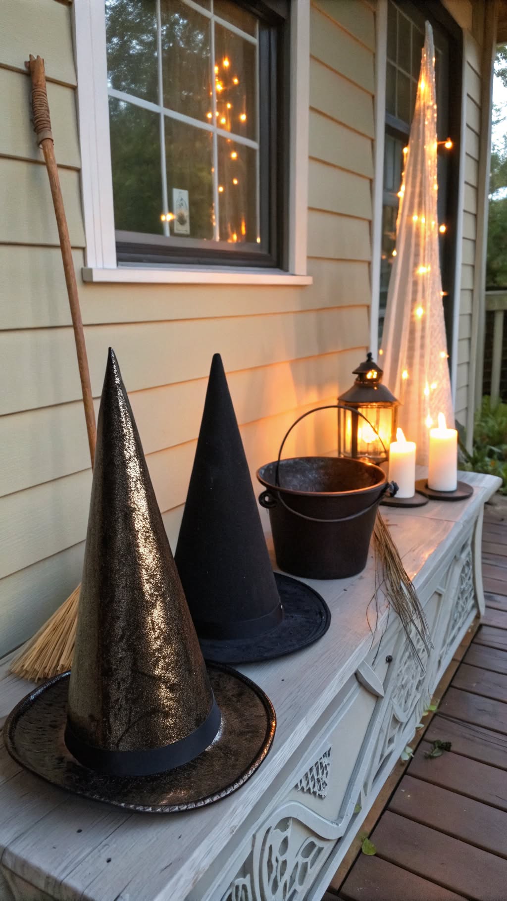 5. Sophisticated Witch Hat Display