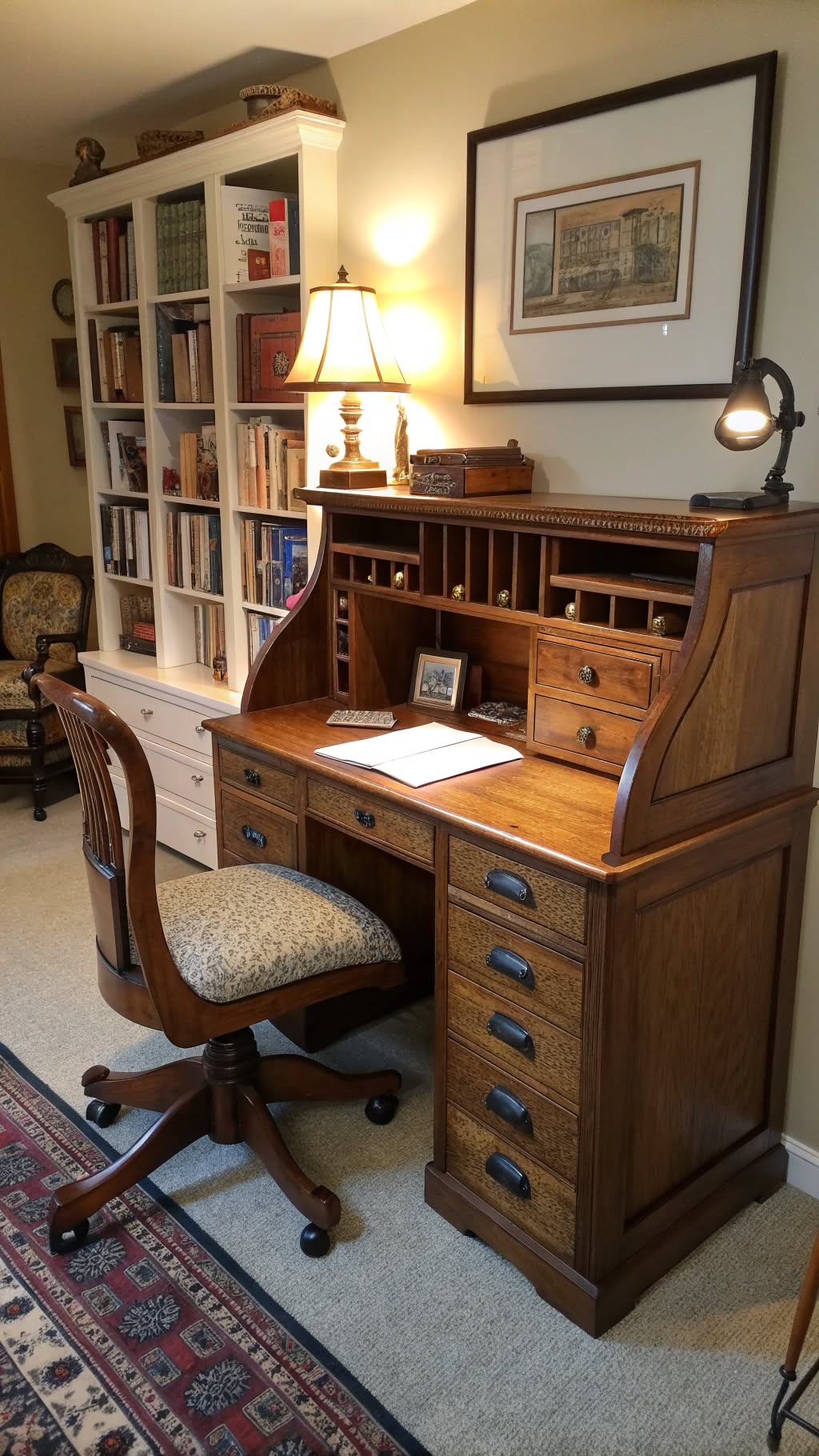 6. Roll-Top Desk for Classic Elegance