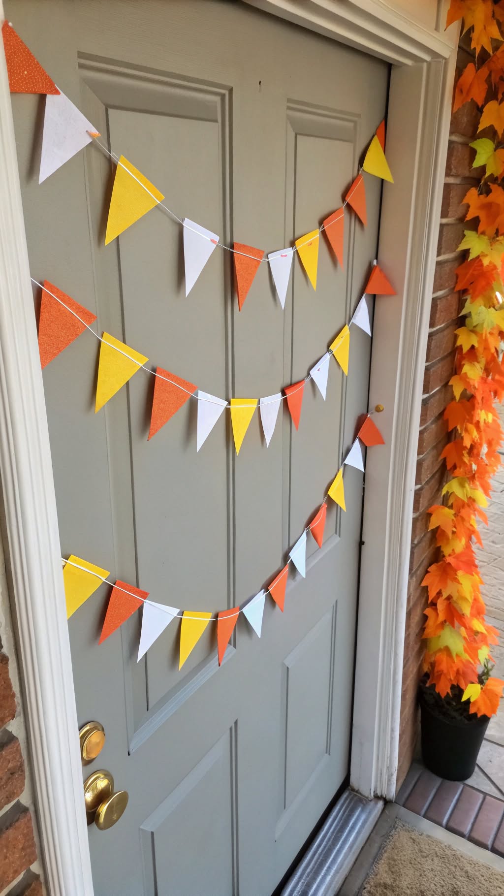 7. Candy Corn Garland Hanger