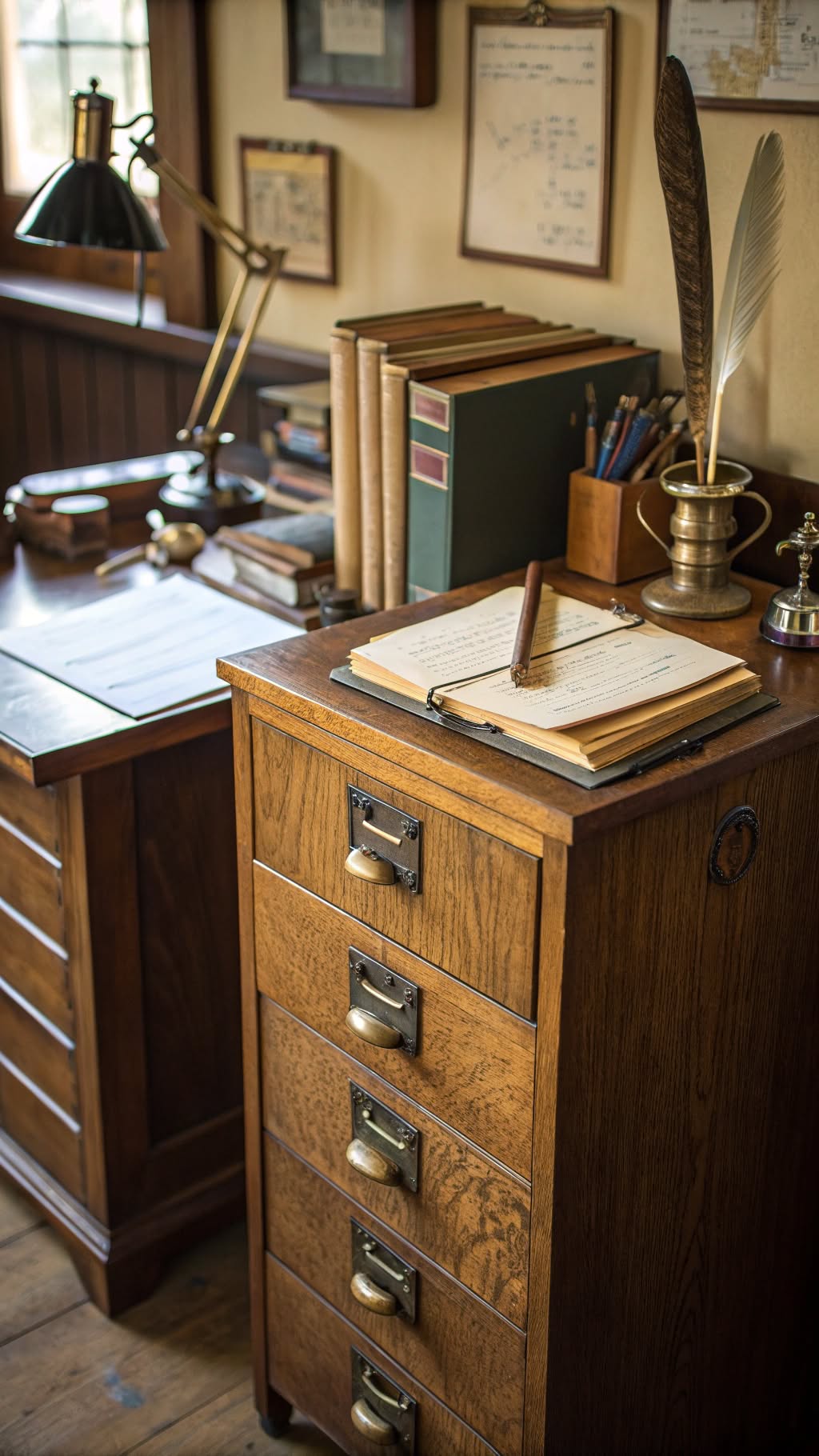 8. Antique Filing Cabinet for Functional Decor