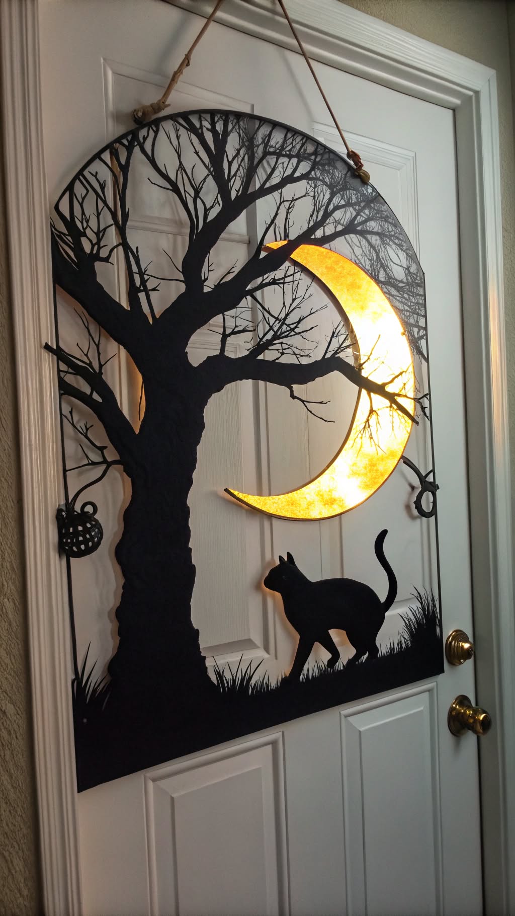 8. Black Cat Silhouette Hanger