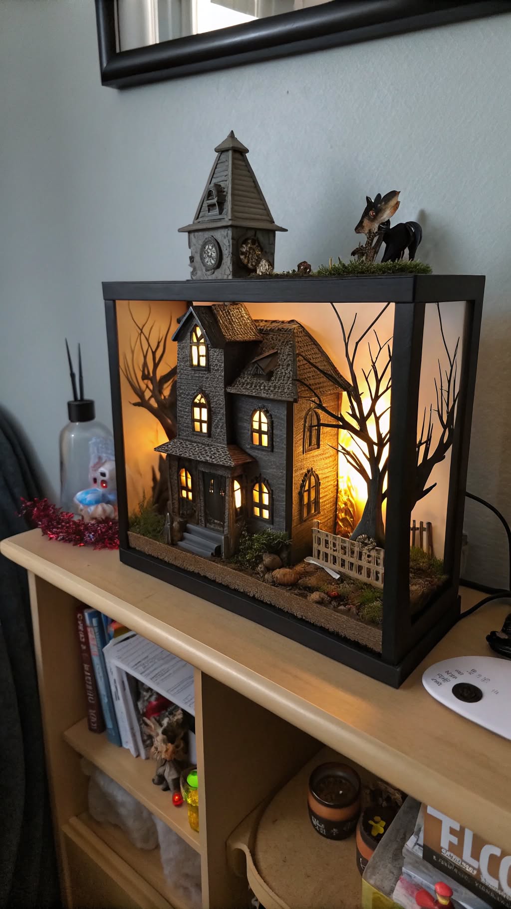 8. Haunted House Shadow Box