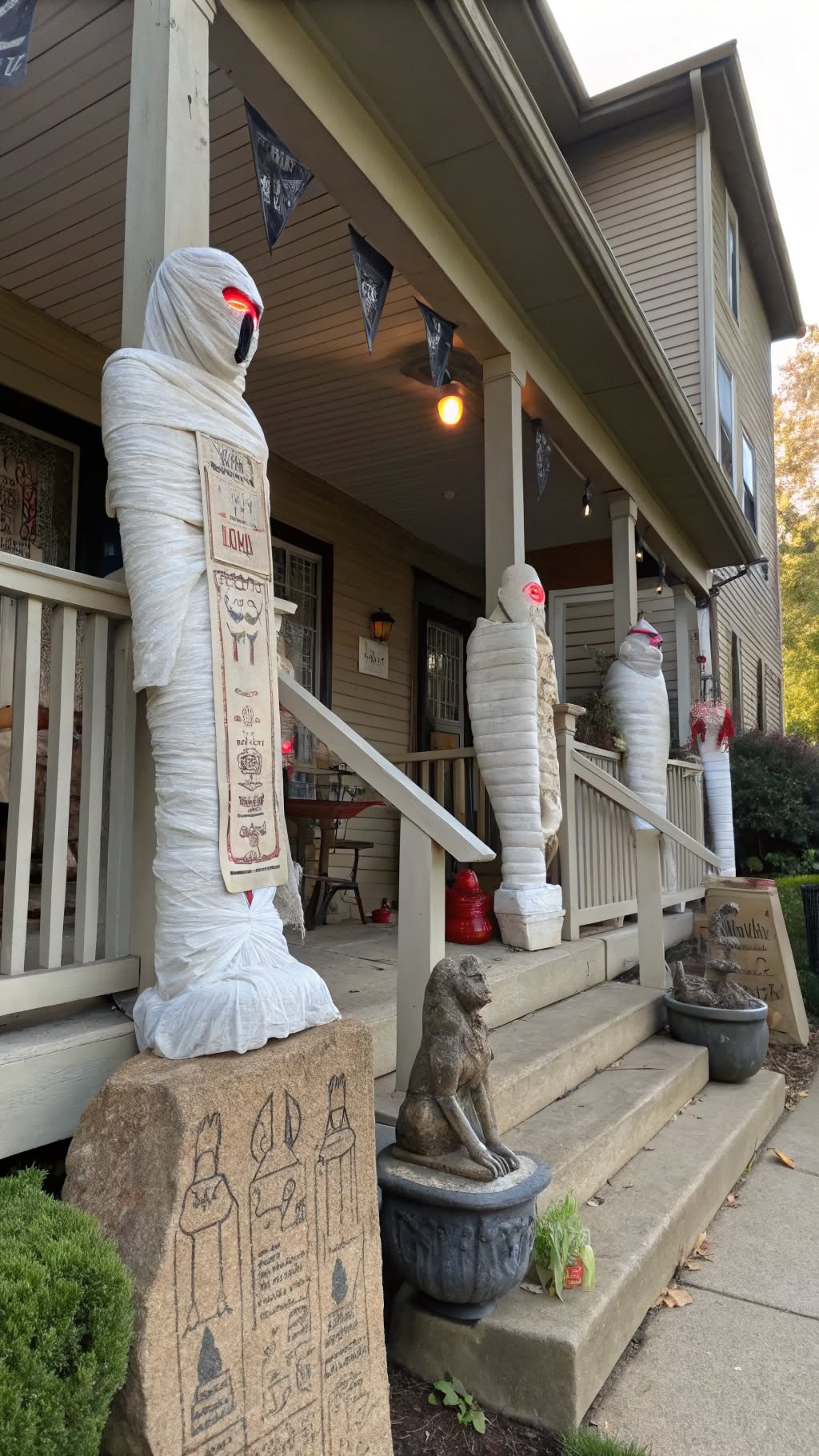 9. Hanging Mummies on the Porch