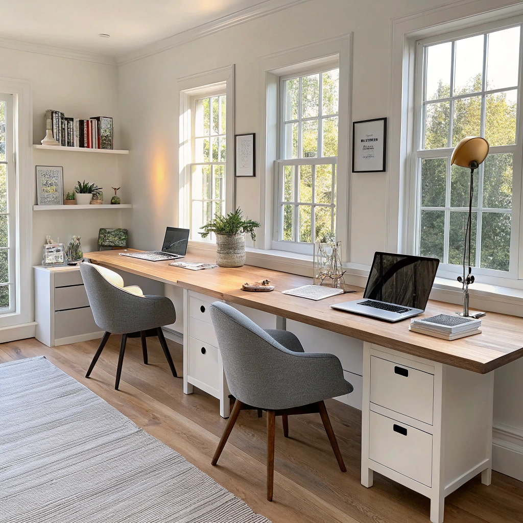10. Integrating Double Desk Home Office into Dining Spaces