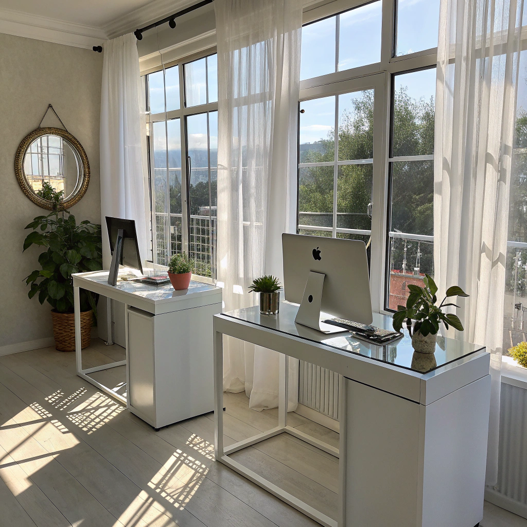 4. Maximizing Natural Light in Your Double Desk Home Office