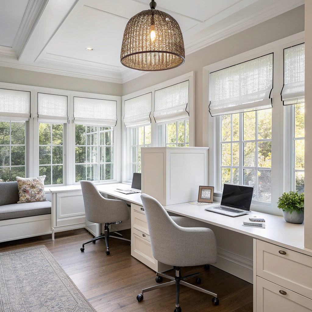 9. Double Desk Home Office Solutions for Dining Room Conversions