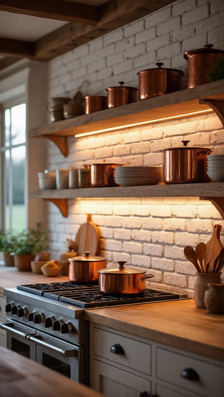 1. Rustic Whitewashed Brick for a Cozy Charm