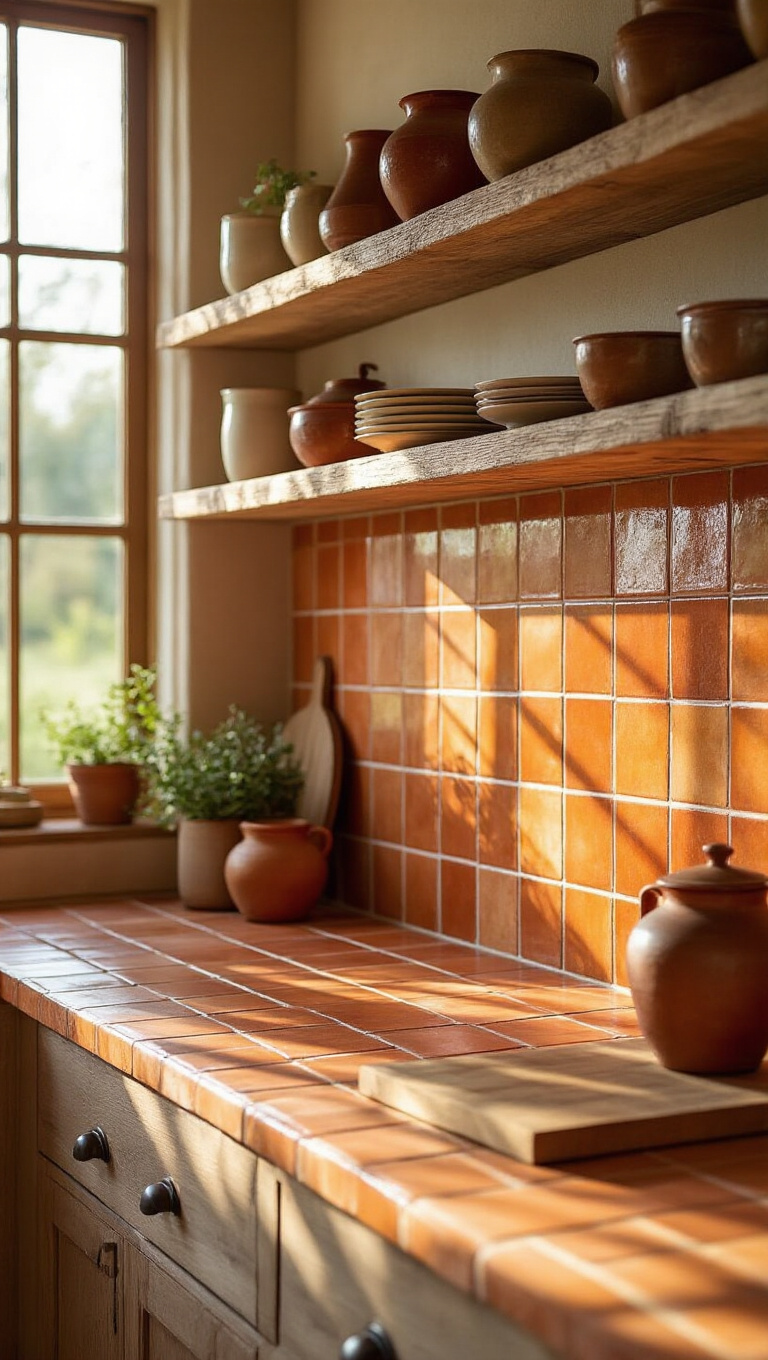 14. Vibrant Terracotta Tiles for Earthy Warmth