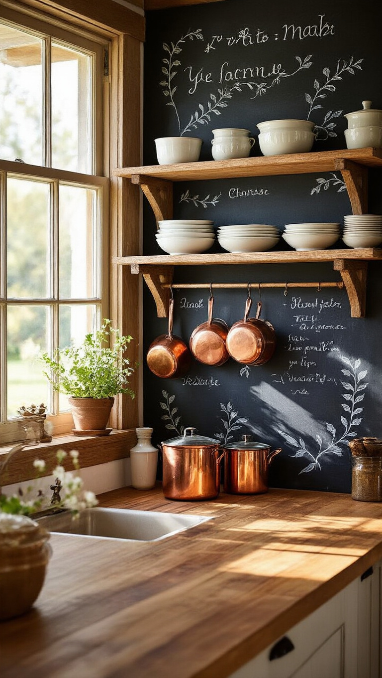15. Chalkboard Backsplash for a Personalized Touch