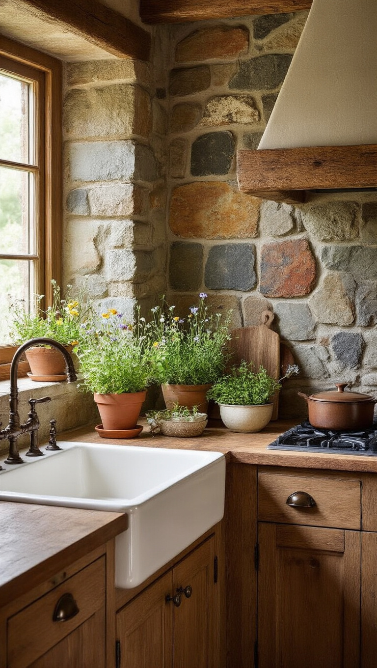 5. Nature-Inspired Stone Backsplash for Organic Texture