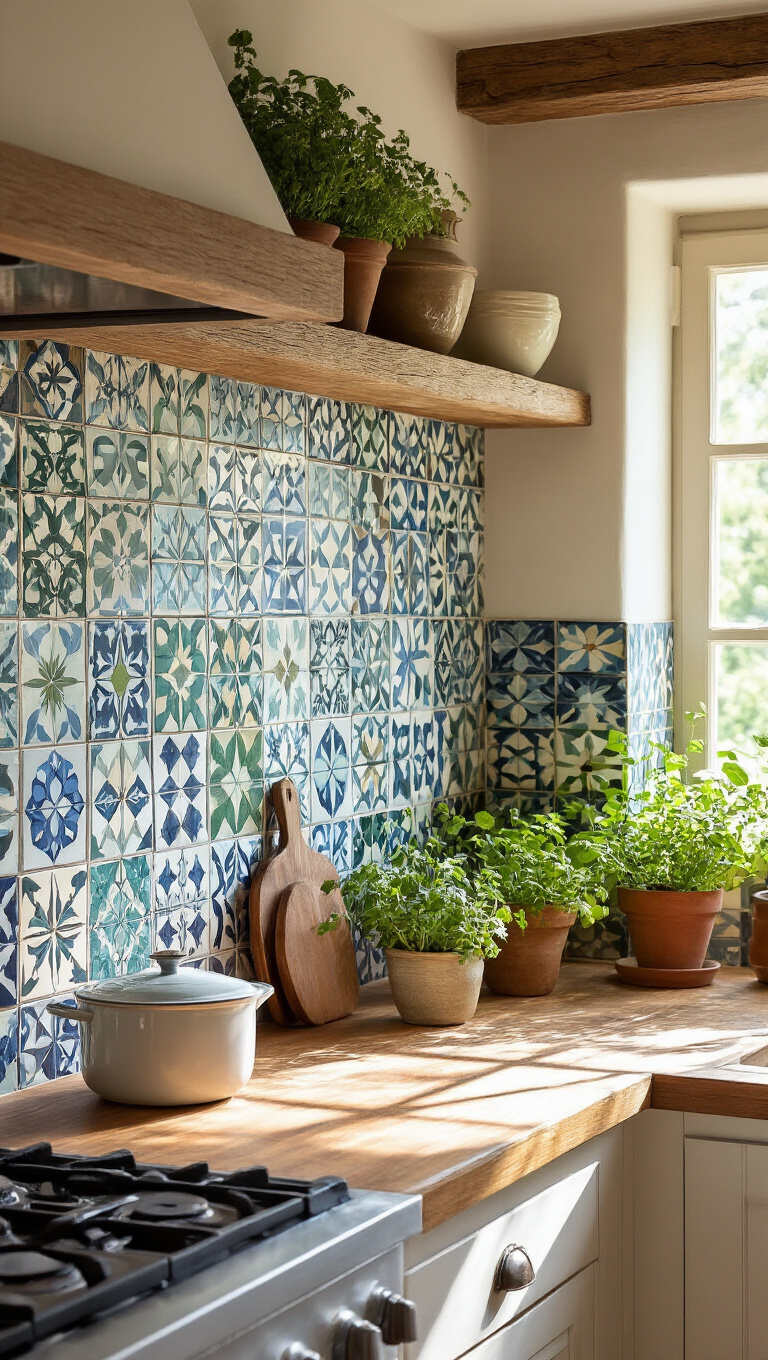 9. Patterned Tiles for a Playful Twist