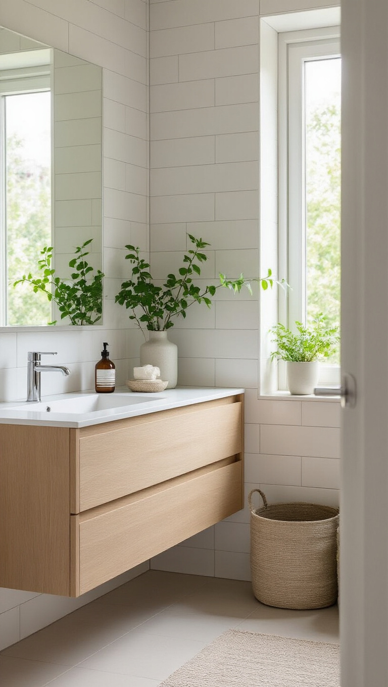 1. Embrace Minimalist Elegance with Floating Vanities