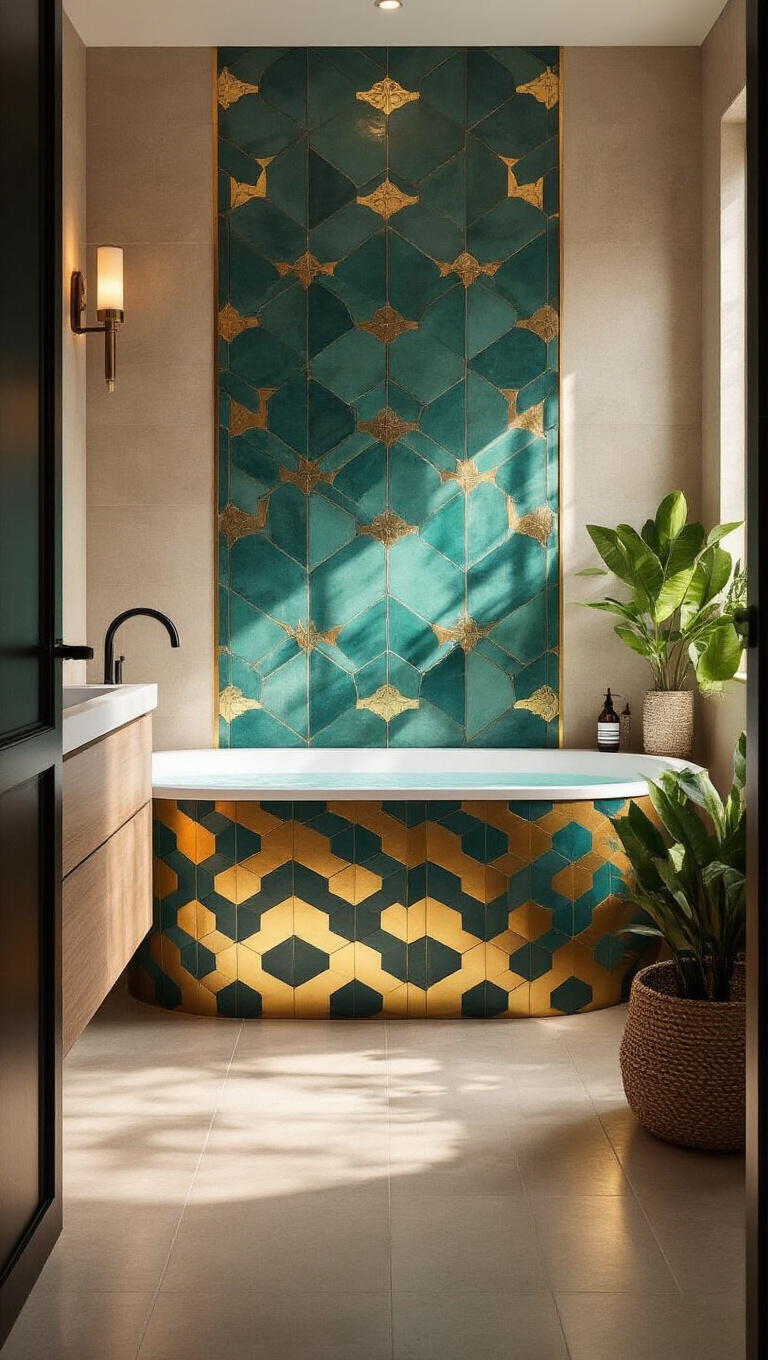 2. Make a Statement with Bold Tile Choices