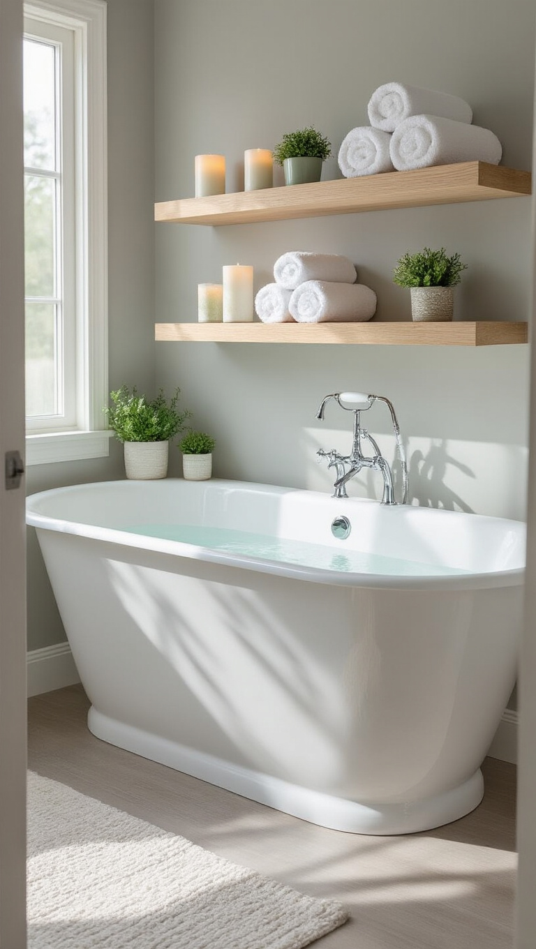 8. Enhance Elegance with Floating Shelves