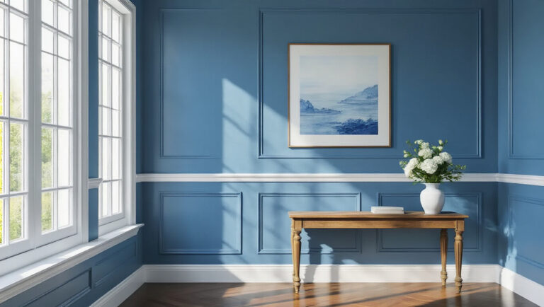 best_blue_hallway_design_with_white_accents_featured