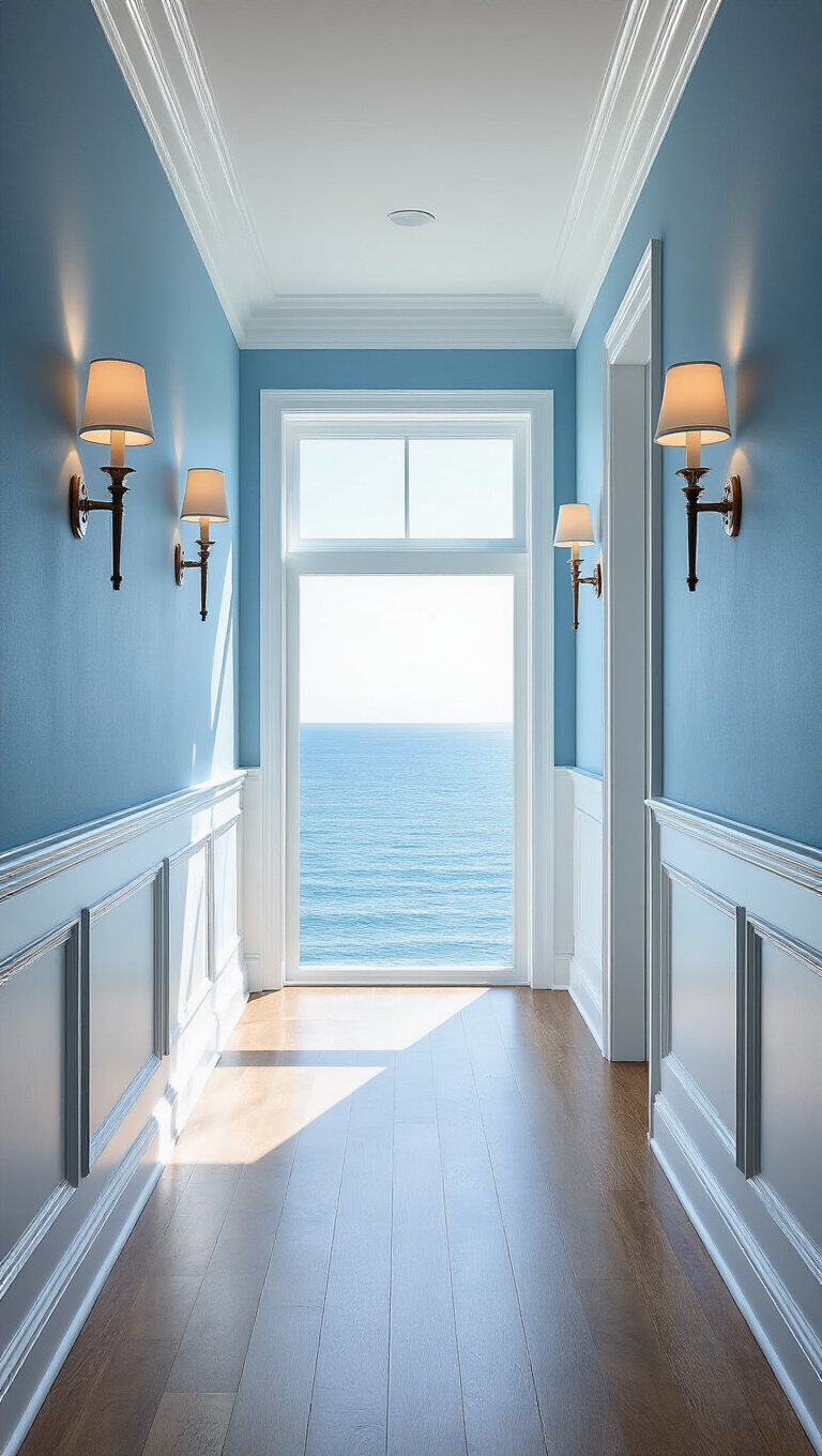 1. Embrace Nature with a Horizon Blue Hallway