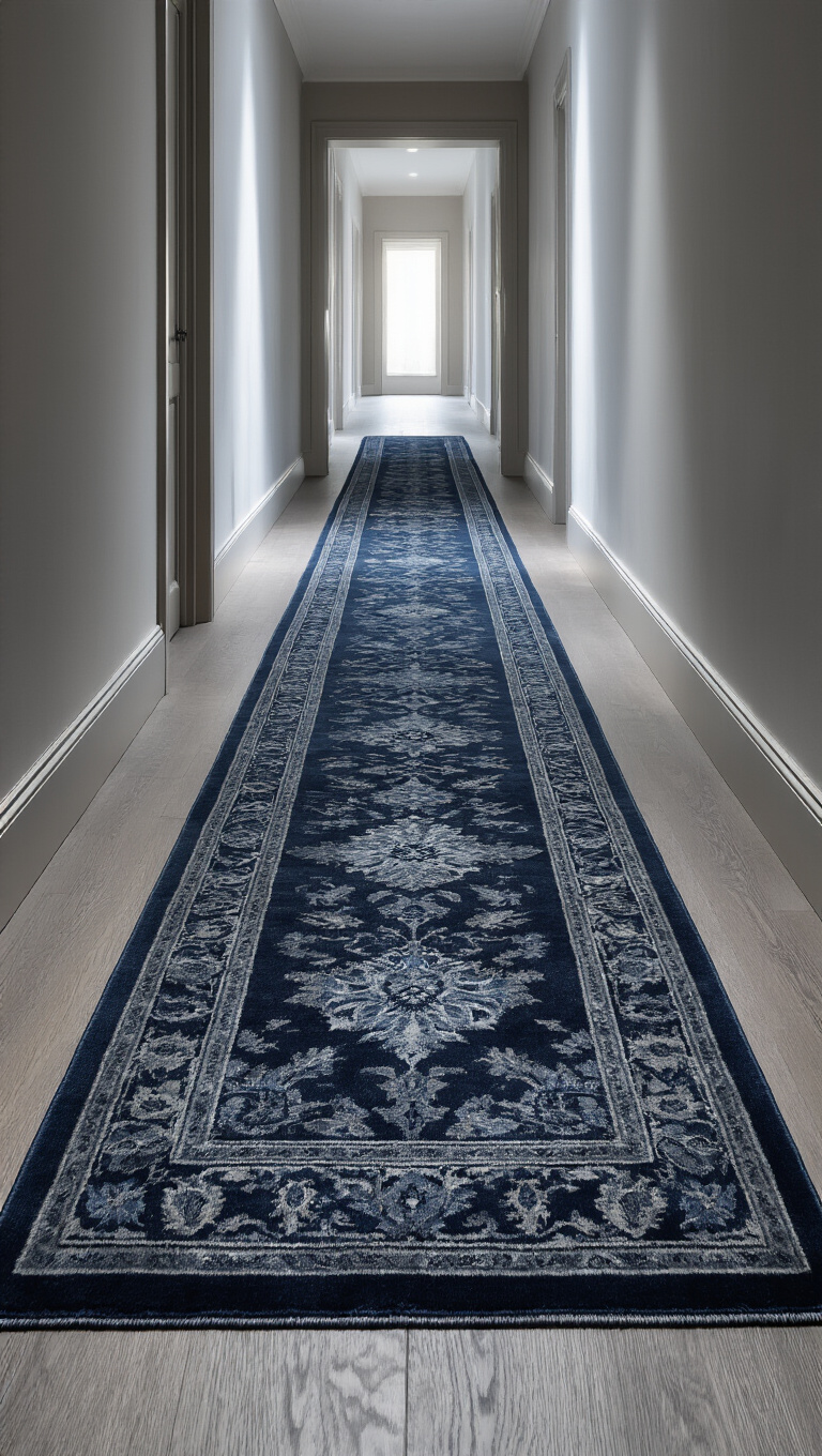 12. Enhance Ambiance with Dark Rug Accents