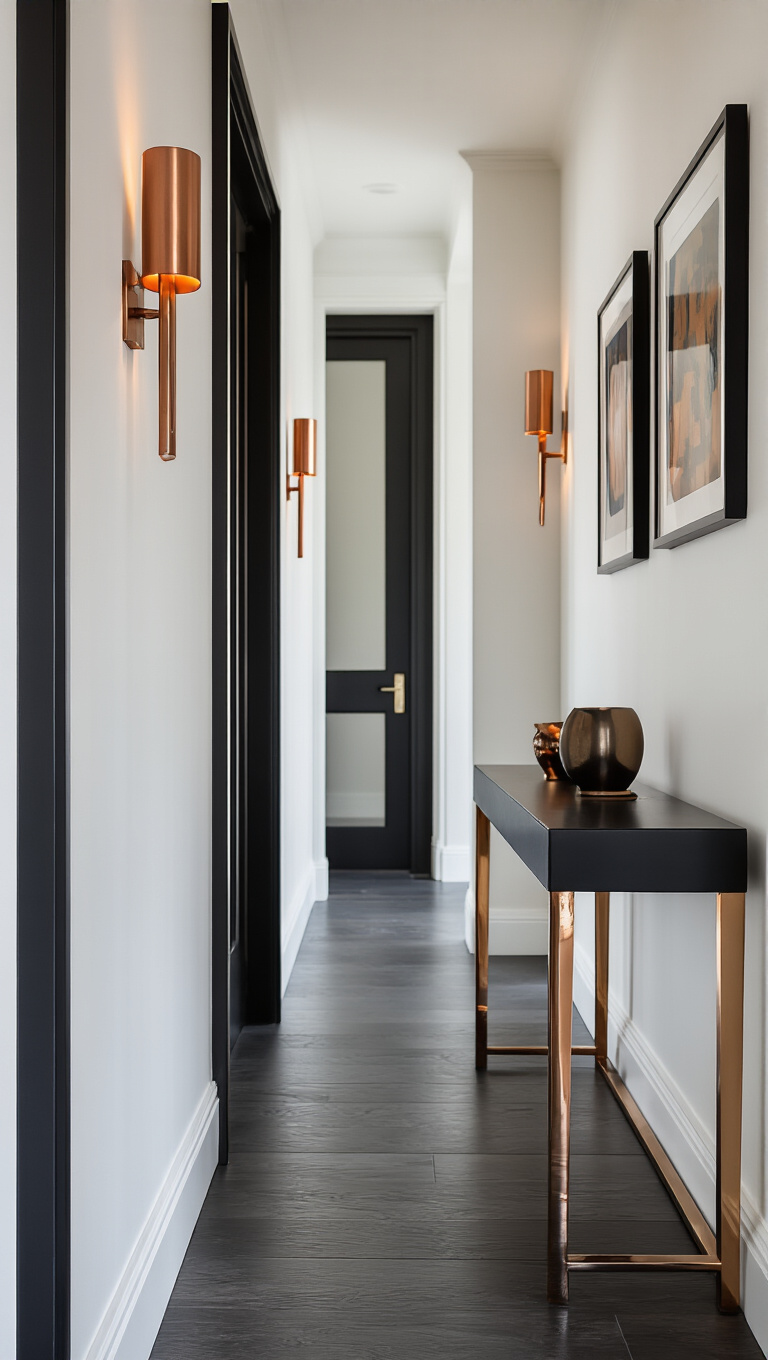 8. Bring Contrast with Dark and Metallic Accents