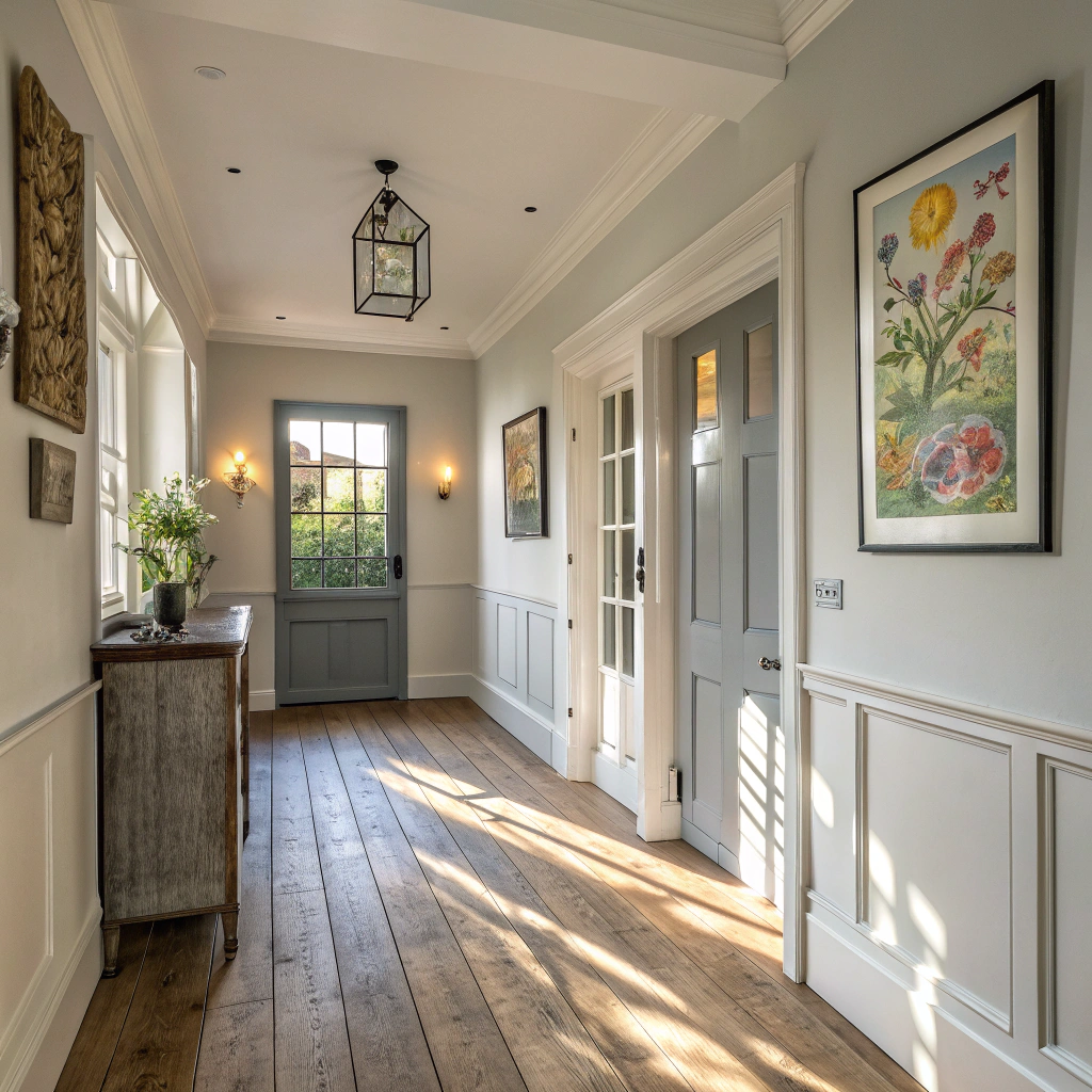 9. Soft Greys and Creams: A Timeless Welcome