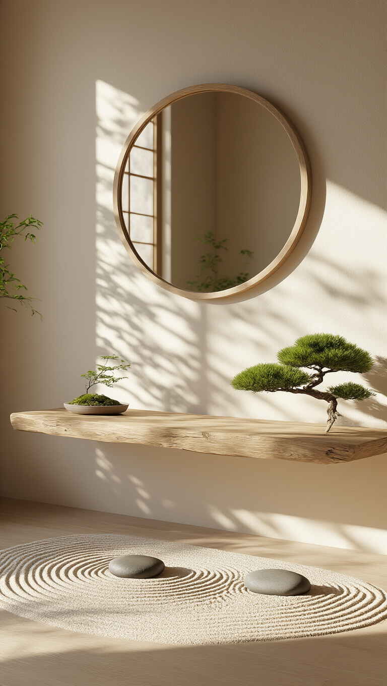 11. Zen Harmony: Tranquil Entryway Oasis