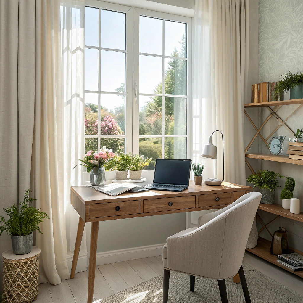 8. Embrace Nature with a Window Office Desk