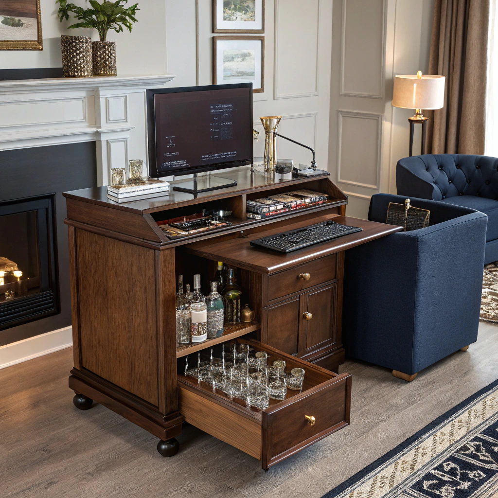 6. Bar and Office Combo for the Modern Man