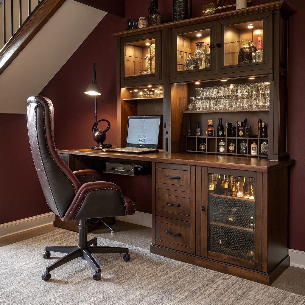 7. The Stylish Bar and Office Combo