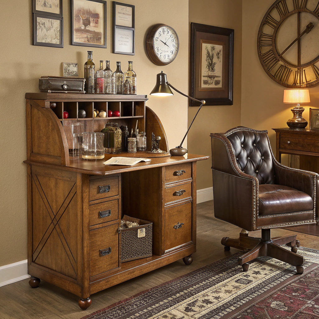 8. Vintage Bar and Office Combo