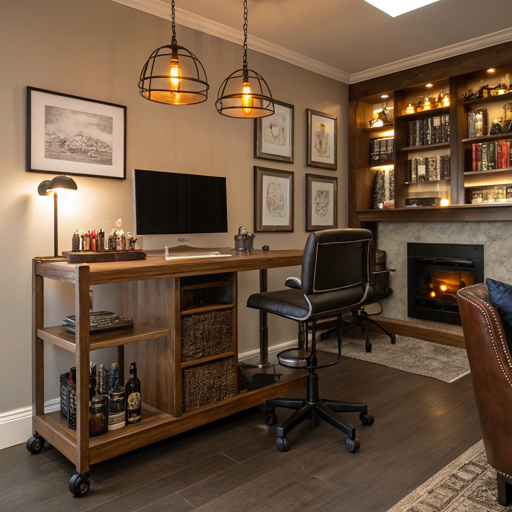 9. Bar and Office Combo: The Ultimate Work Play Space