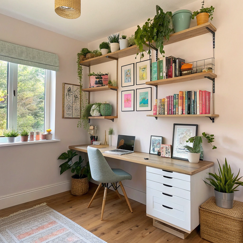 11. Embrace Vertical Space with Wall-Mounted Shelves